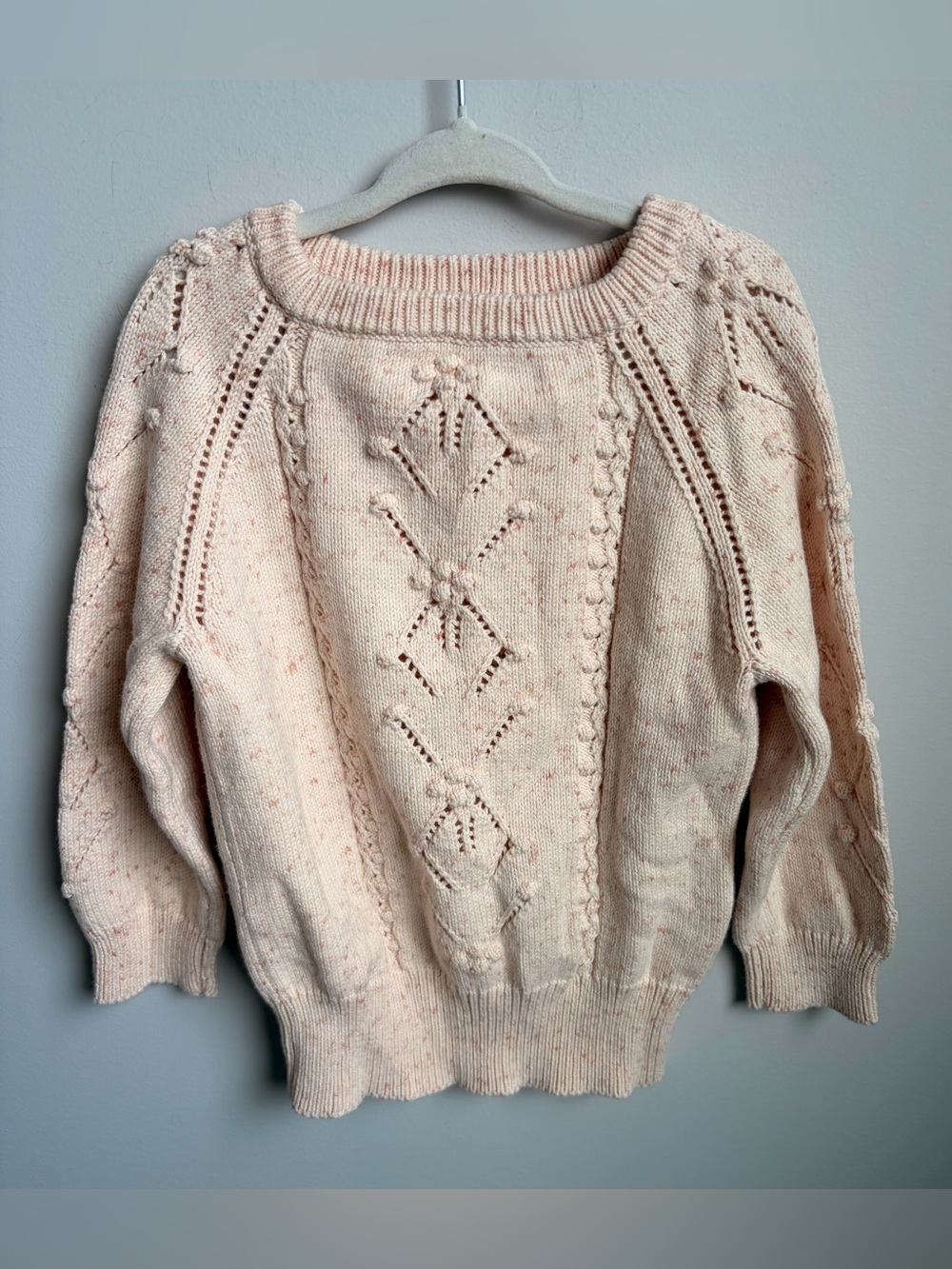 Jamie Jay Soft Knit Women's Crewneck Sweater in Pale Peach